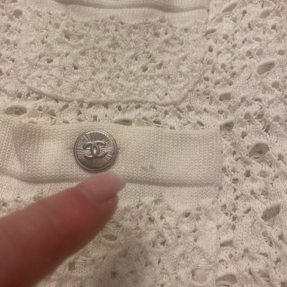 CHANEL 2011 Spring Open Crochet Knit Cardigan Jacket White - Picture 11 of 16
